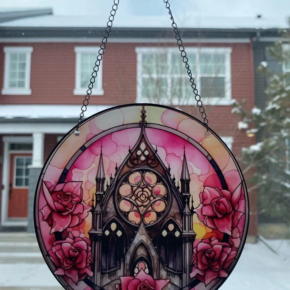 🌼2 for $25🌼 Romantic Cathedral. 6 inch acrylic hanging window decor suncatcher - Picture 4 of 4